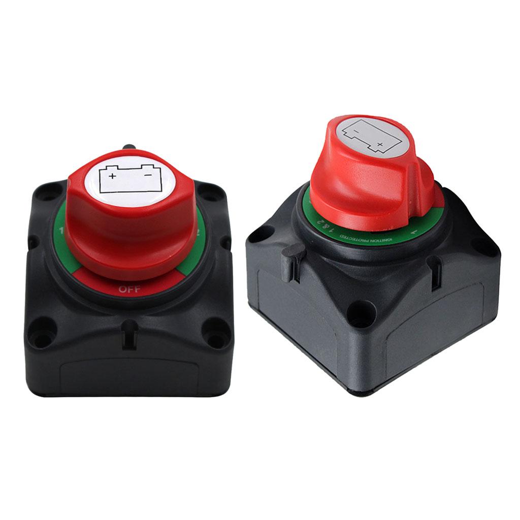 2 Pieces 12V/24V 3 Speed ON-OFF Battery Isolator Disconnect Switch Boat