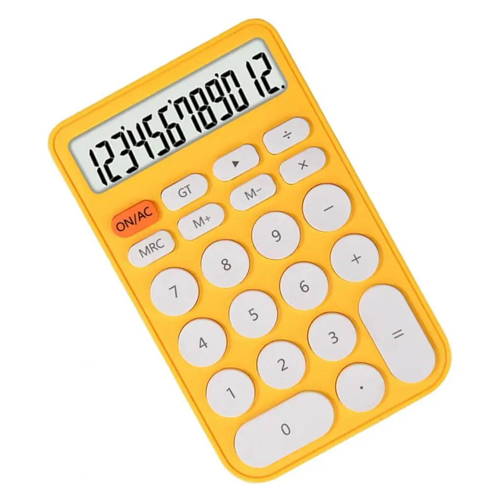 Cute Digit Calculator 12 Digit Desk Calculator Extra Large LCD Display with Big Buttons Office Calculator for Business Use Home