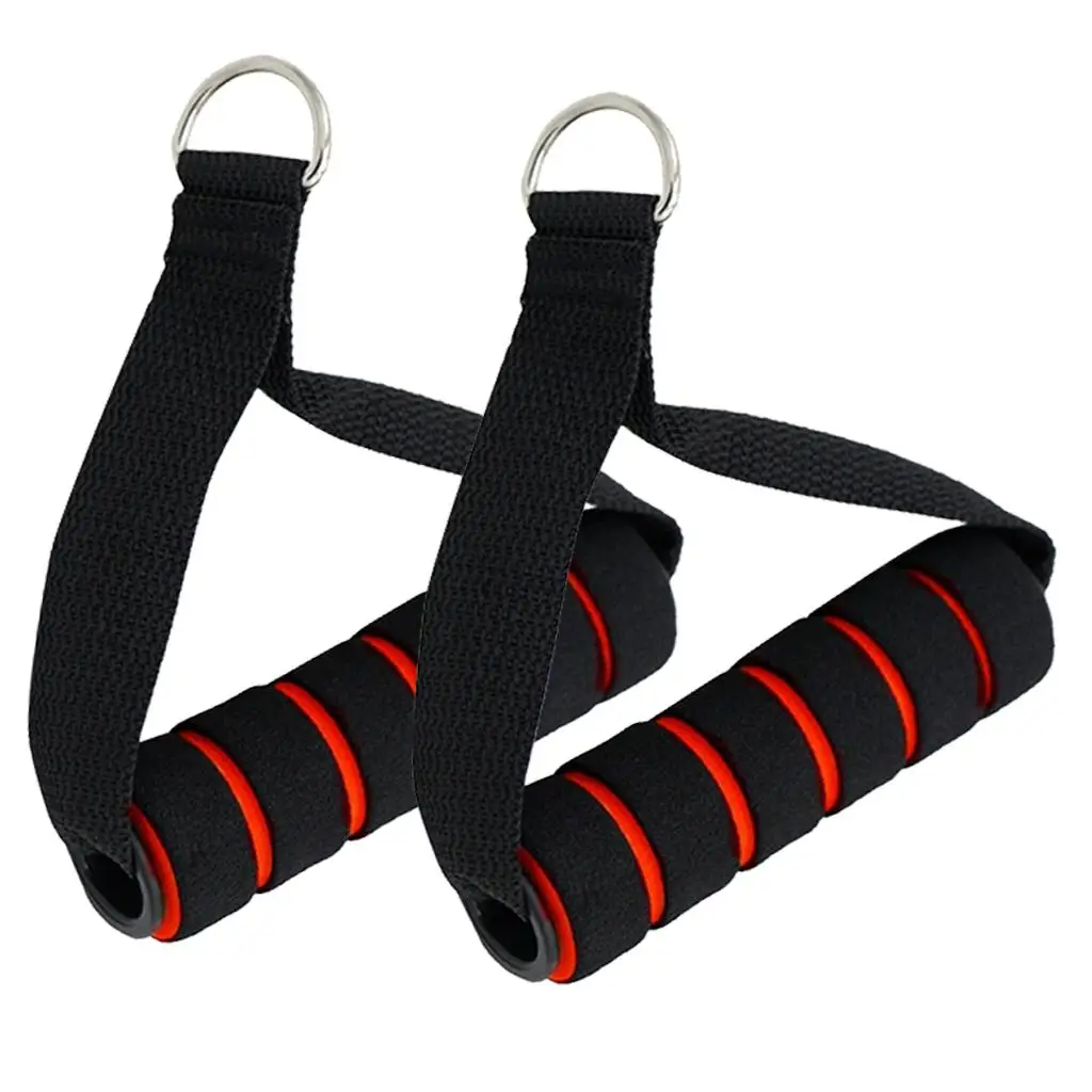 Resistance Bands Handle with Super Nylon Strap D-rings for Pilates Exercise
