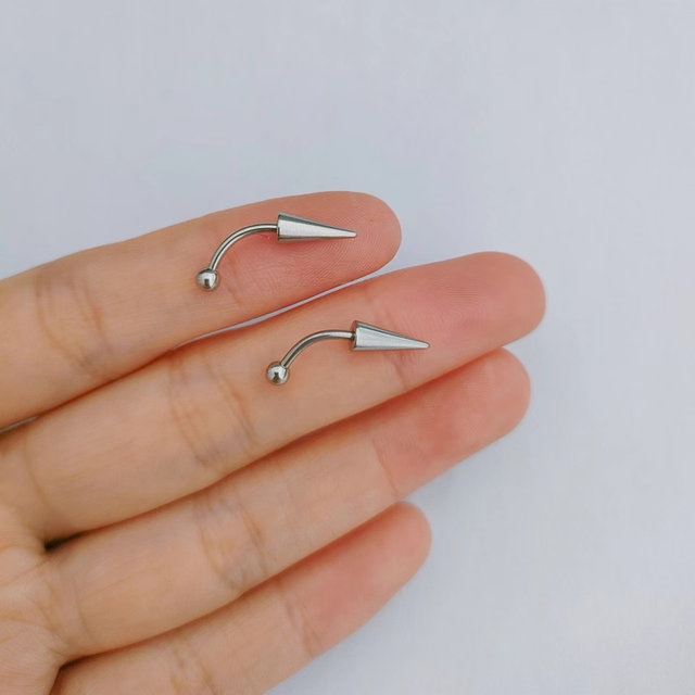 Piercing barbell curvo em coração vertical labret sobrancelha em aço  cirúrgico 316l