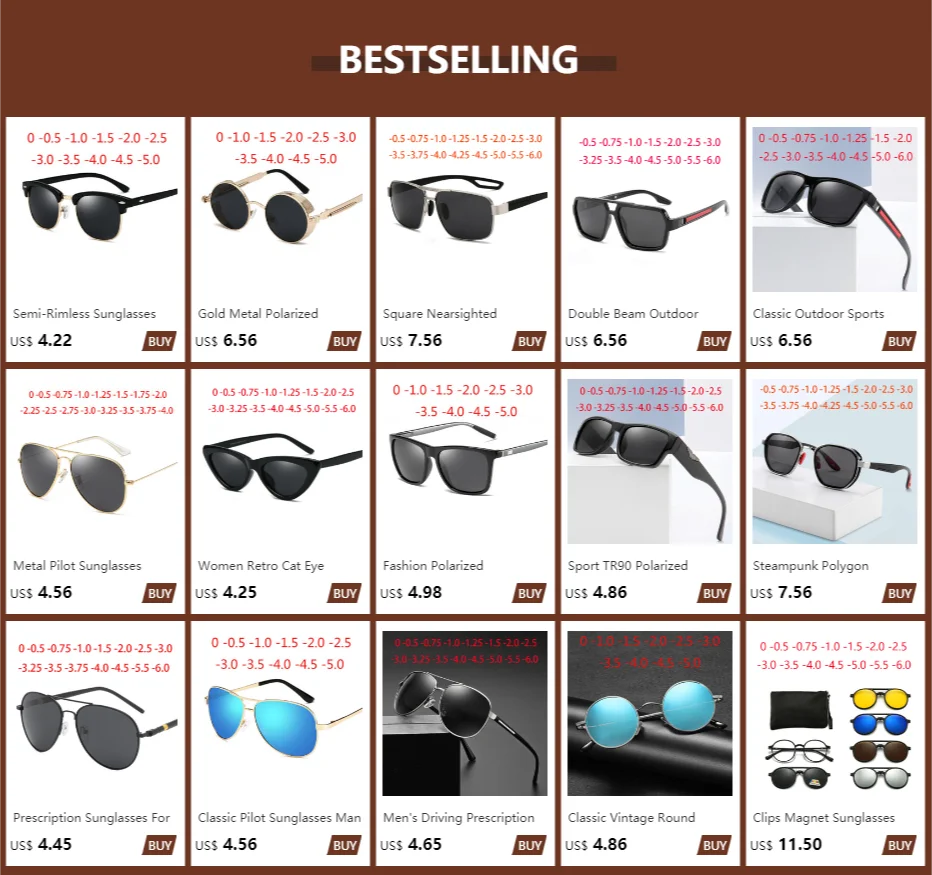 big sunglasses Metal Pilot Sunglasses Women/Men Classic Polarized Prescription Glasses 0 -0.5 -0.75 -1.0 -1.25 -2.0 -2.5 -3.0 -4.0 best sunglasses for women