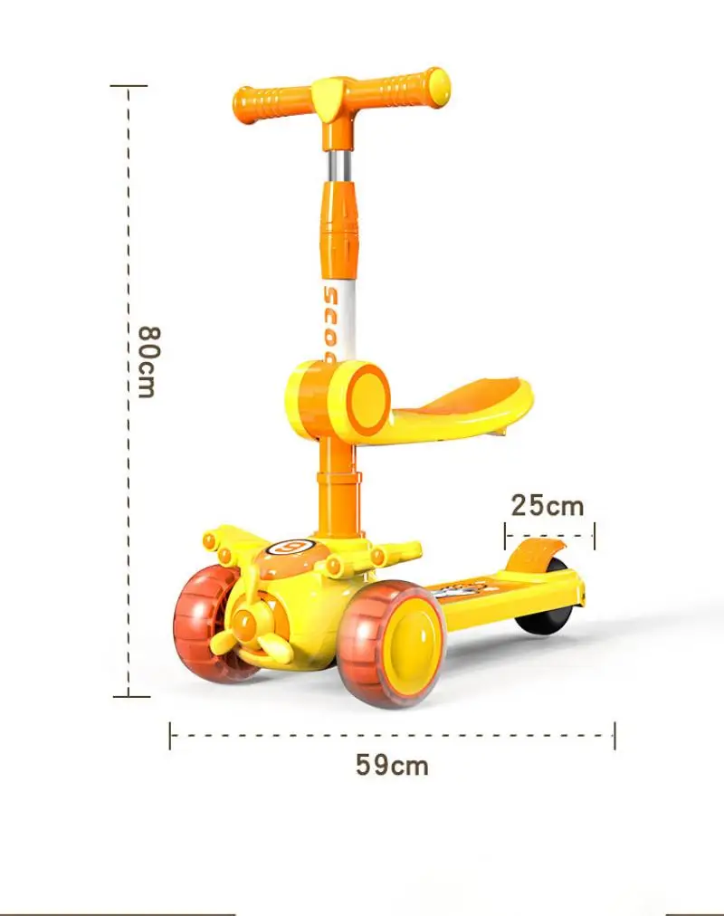Kids Foldable Scooter 3 Wheels for Ages 3-6 Cycling