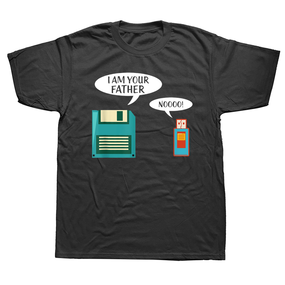 Ich bin dein Vater Shirt USB Floppy Disk Computer Geek T-Shirts Grafik Baumwolle Streetwear Kurzarm Geburtstagsgeschenke T-Shirt – Detail 2