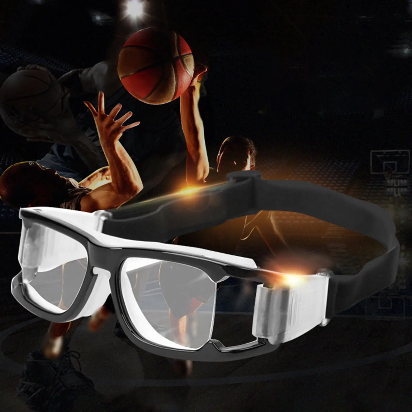 Basketball Sports Glasses Goggles Anti Impact Adjustable Strap for Dribbling Unisex