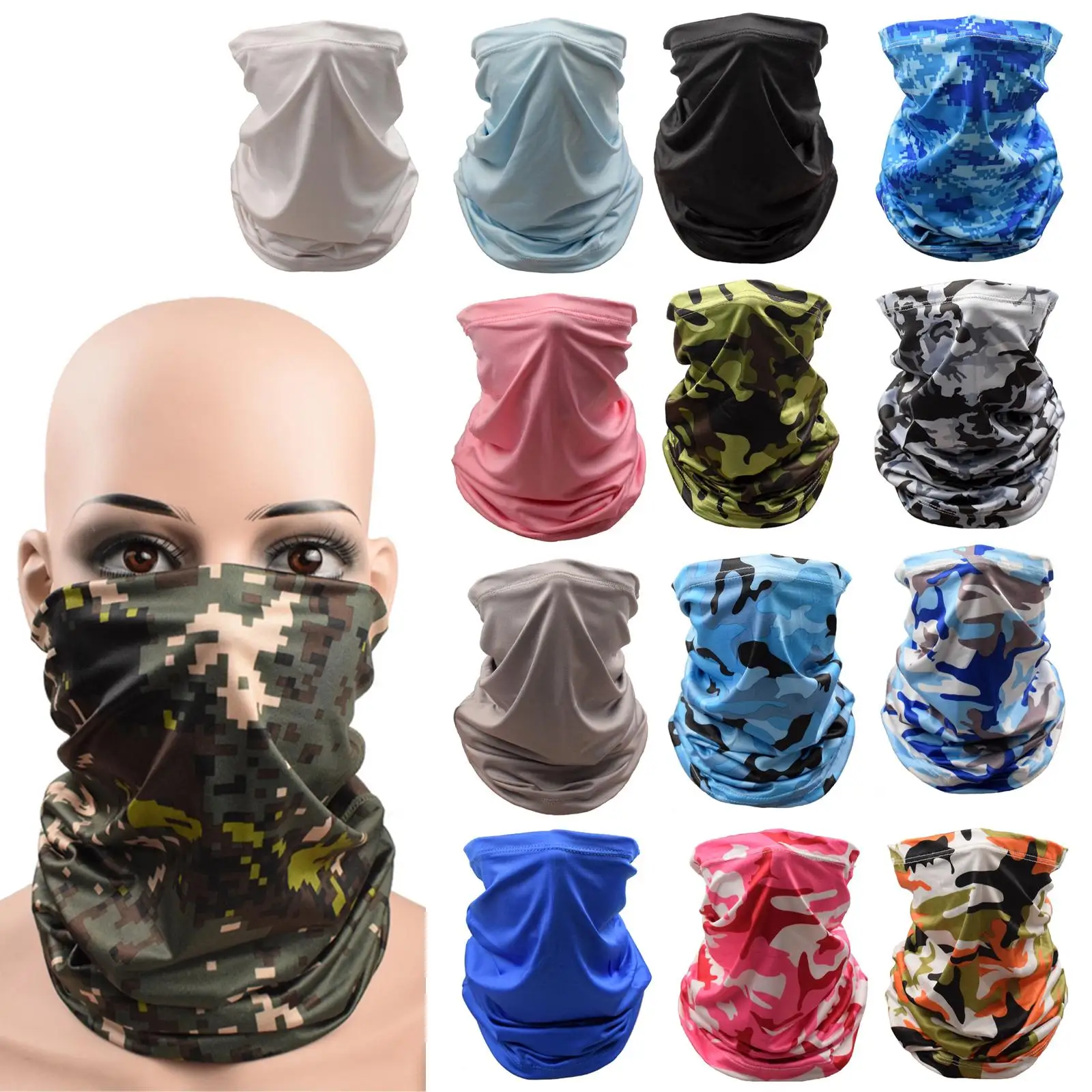 Bandana Face Mask Covering Neck Gaiter Breathable Face Cover Headwear Snood