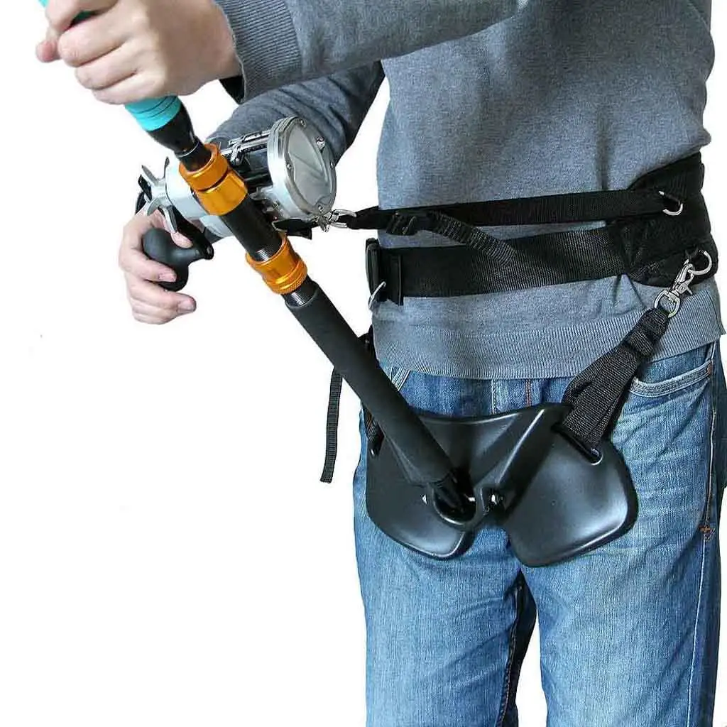 Fishing Waist Supprot Rod Holder  Adjustable Fighting Belt 37-51inch