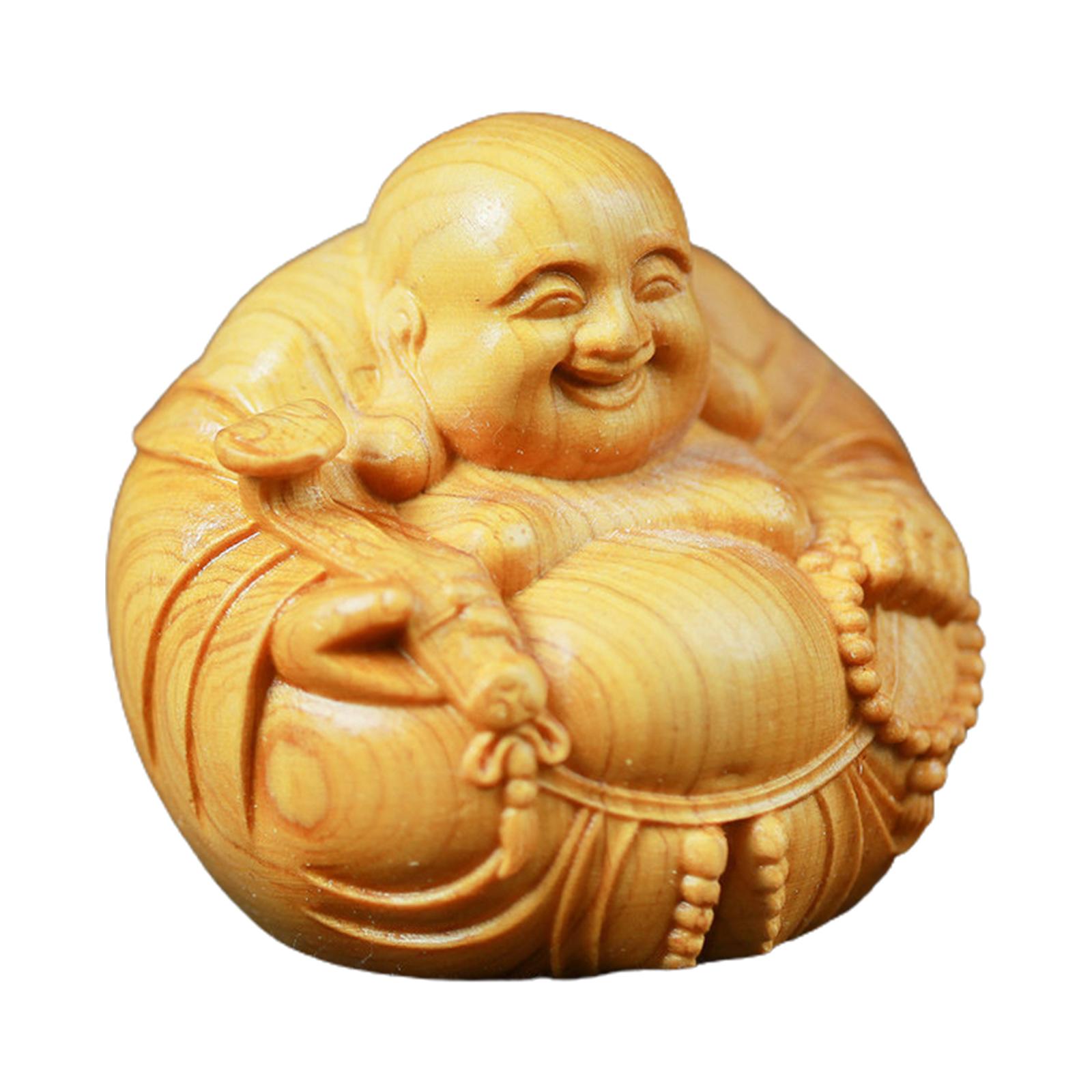 Resin Sleeping Buddha Statue Feng Shui Ornament Tabletop Buddha Statue Sculpture for Office Living Room Tea House Decor