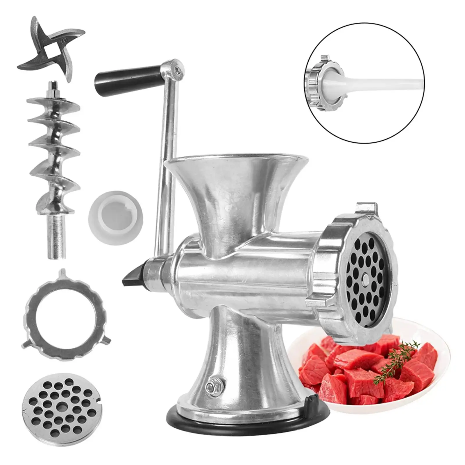 Handheld Manual Meat Grinder Household Kitchen Cooking Tool Sausage Filler Machine Meat Mincer for Beef Chicken Supplies