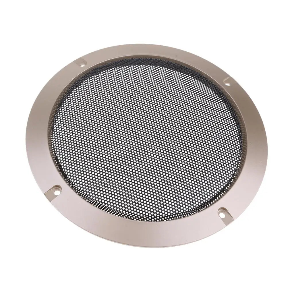6.5 Inch Speaker Grills  with 4 pcs Screws for Speaker Mounting Home Audio DIY -184mm Outer Diameter Gold