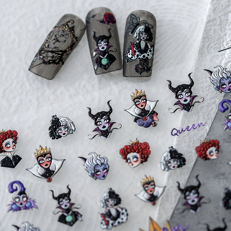 Best of 1 Sheet 5D Realistic Relief Halloween Evil Queen Zombie Bride Ghost Princess Adheisve Nail Art Stickers Decals Manicure Charms Reviews & Tips