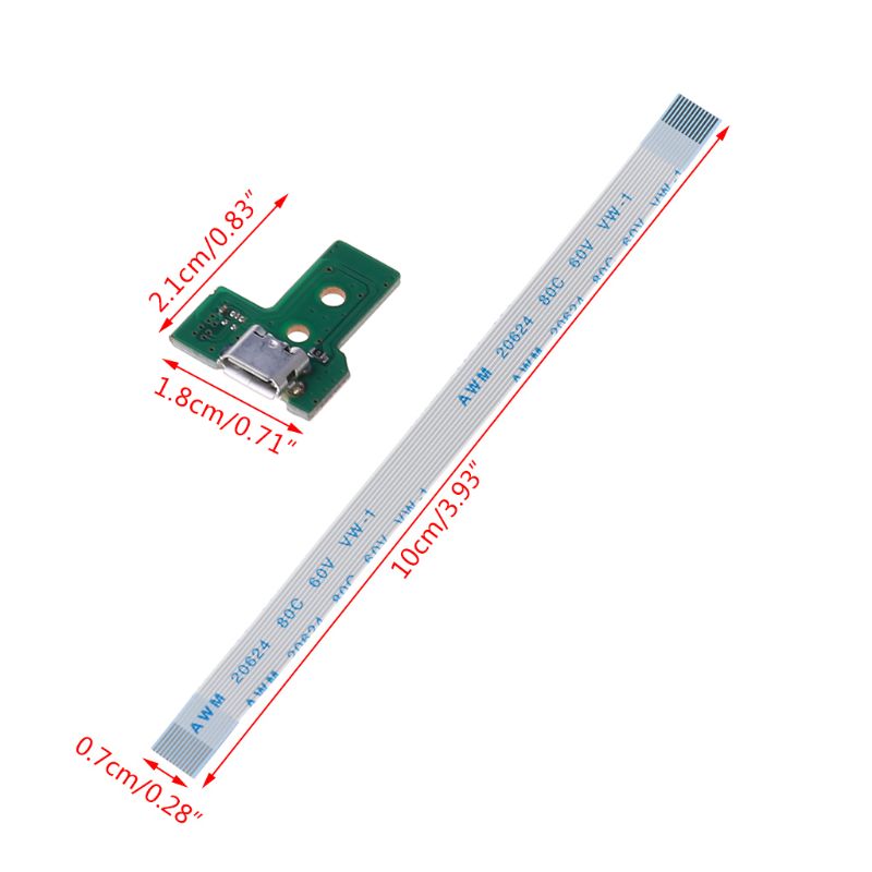 JDS-030 USB-Ladeanschluss-Buchsenplatine, 12-poliges Flex-Flachbandkabel mit Platine für DualShock 4-Controller – Detail 6