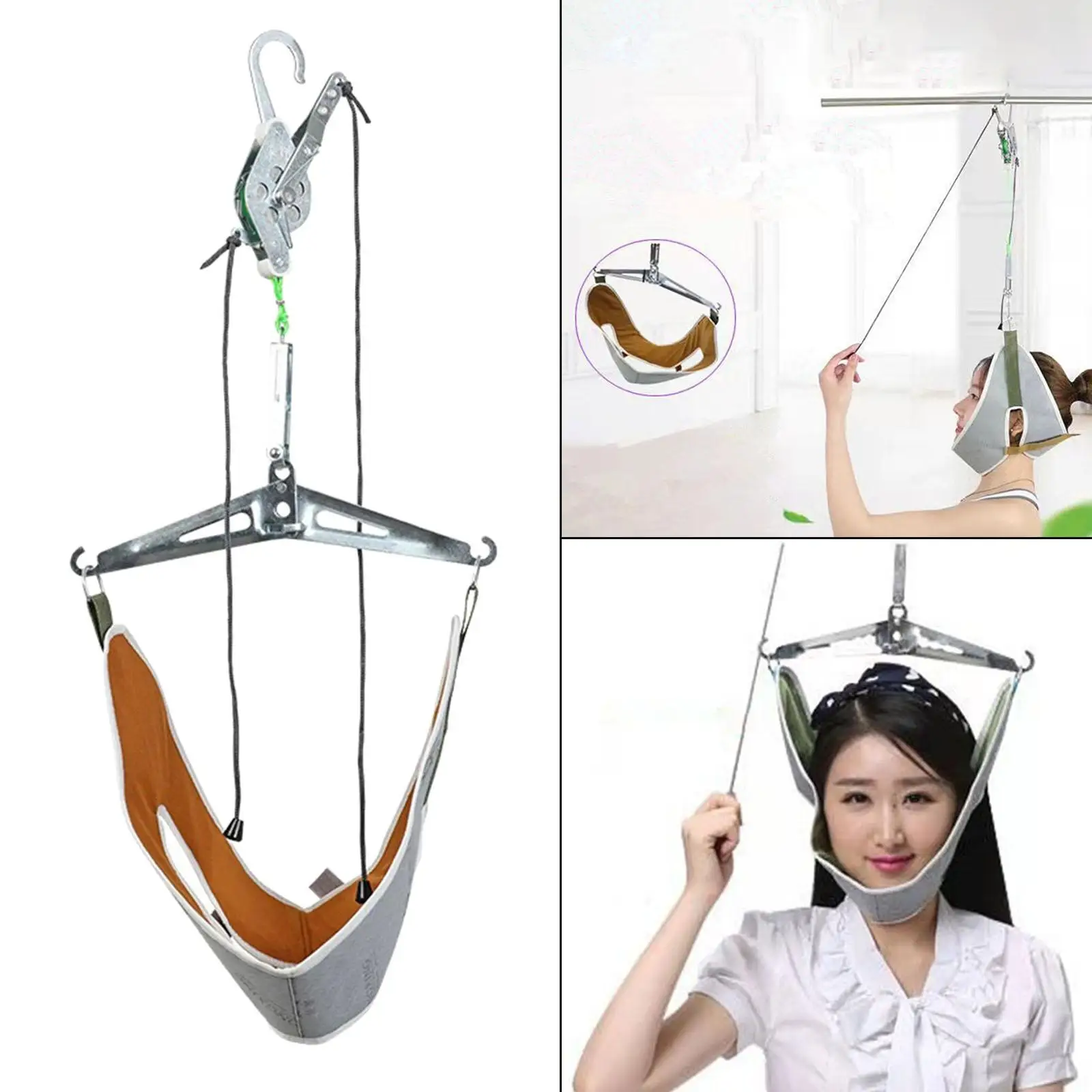 Portable Hanging   Brace Kit Cervical Traction Device Neck Care Tool Sling Tractor Cervical Correction Hammock