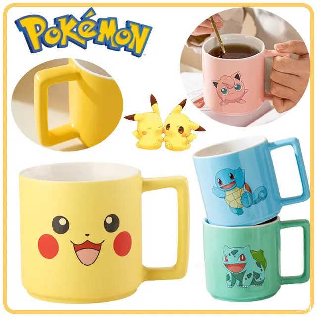  Taza de café de cerámica amarilla moldeada con cara de Pikachu  oficial de Pokemon de 16 onzas, regalo novedoso para los fanáticos de  Pokémon : Hogar y Cocina