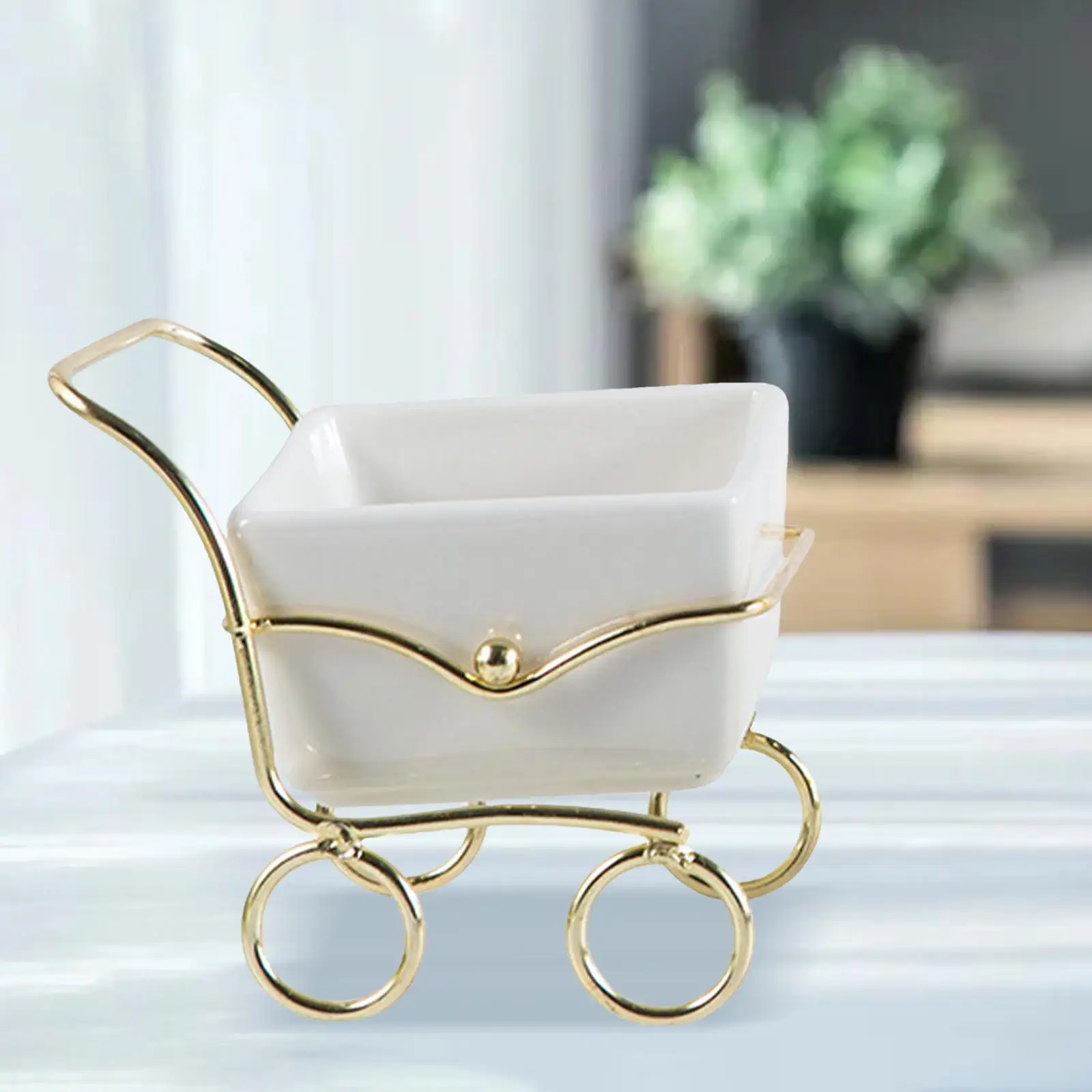 Creative Candlestick Stand Tea Light Tray Mini Shopping Cart Taper Candle Candleholder for Candy Wedding Coffee Bar Home