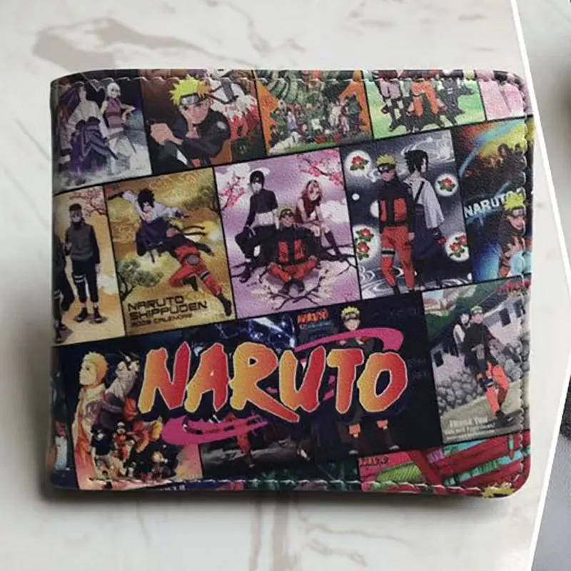 Uzumaki Naruto Coin Purse Anime Sasuke Kakashi Wallet Cartoon Ladies Portable Short Purse