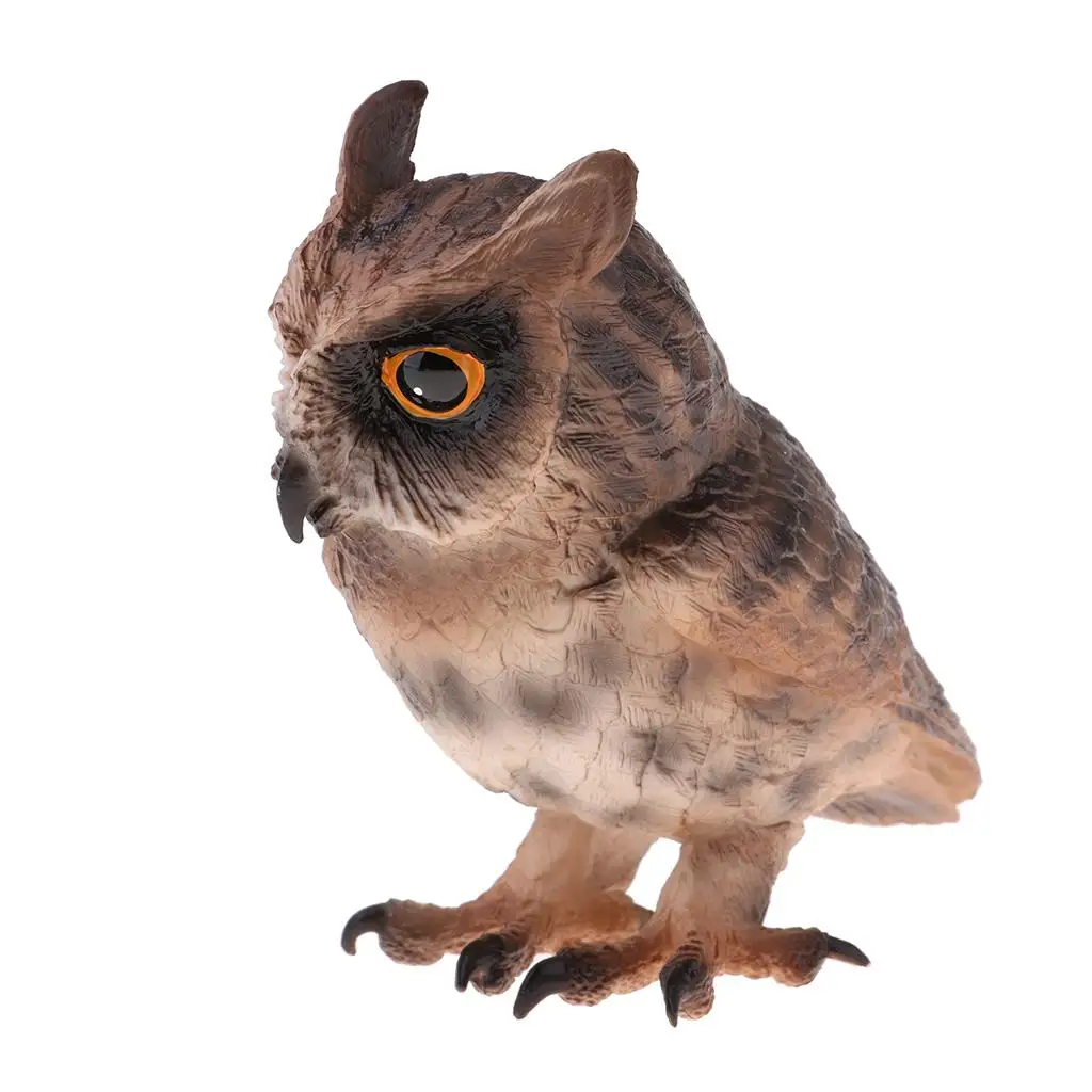 Simulation Plastic Animal Figures Model Owl Toy Soft Doll for Friends Gifts