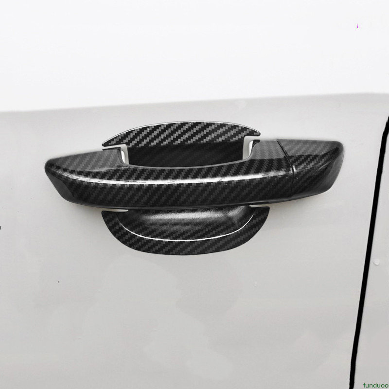 Für VW Golf 6 MK6 Skoda SUPERB 2009-2013 Glänzend Schwarz Carbon Fiber Chrom Auto Türgriff Abdeckung Schüssel trim Styling Zubehör – Detail 7
