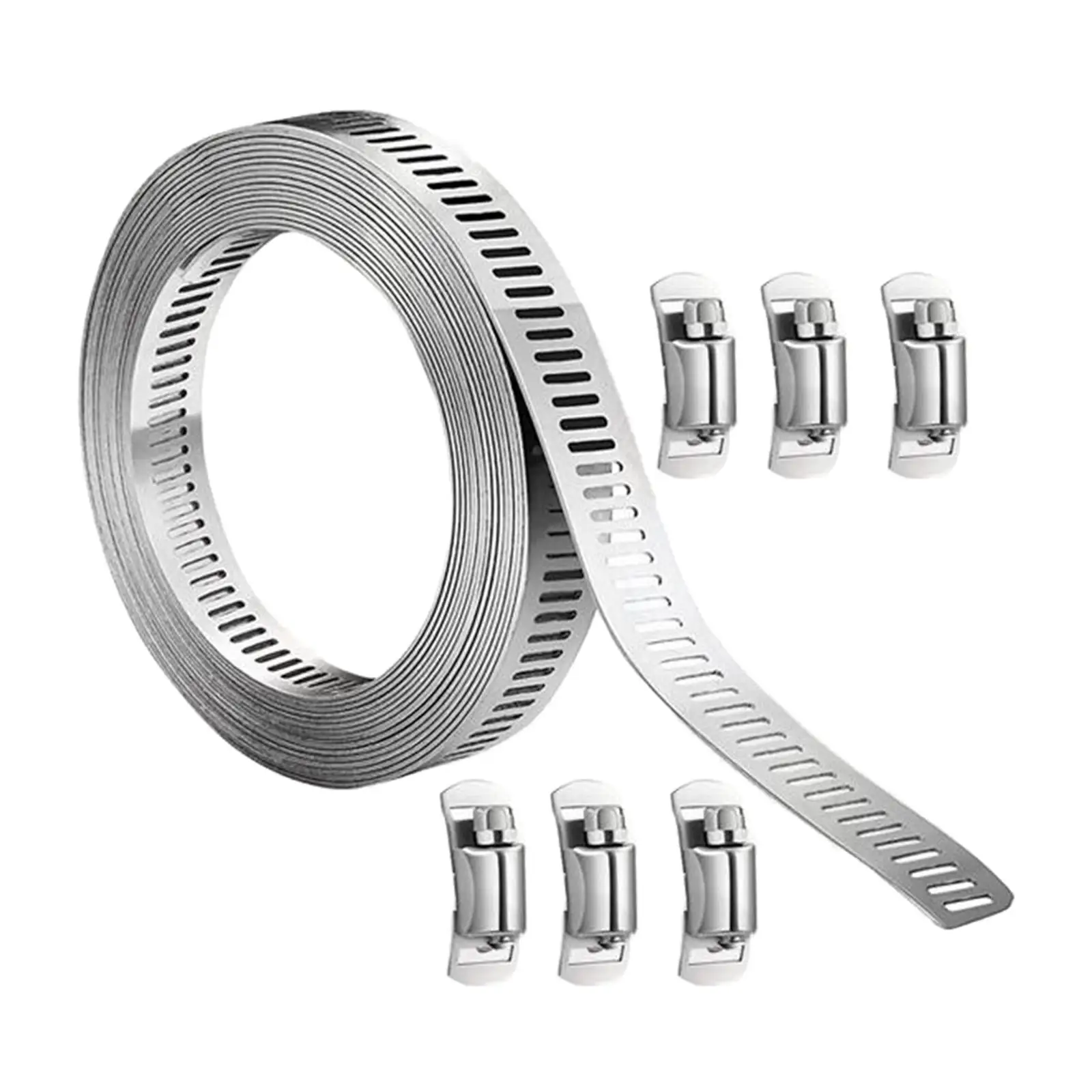 Hose Clamp Adjustable with 8Pcs Fasteners assortment kits Waterproof Ducting Clamp Worm Gear Hose Clamp for Water Pipe Machinery