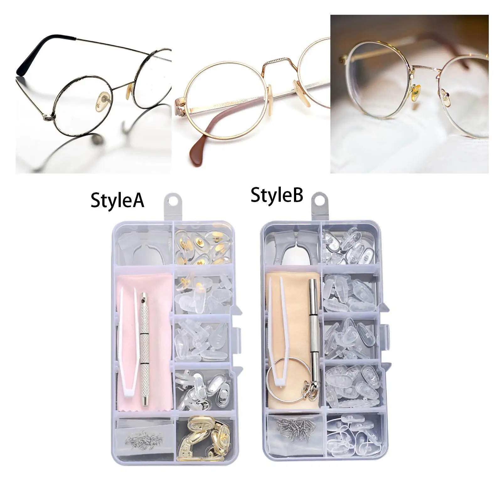 Eyeglasses Nose Pads Eye Glass Repair Anti Slip Nose Pads with Clear Box