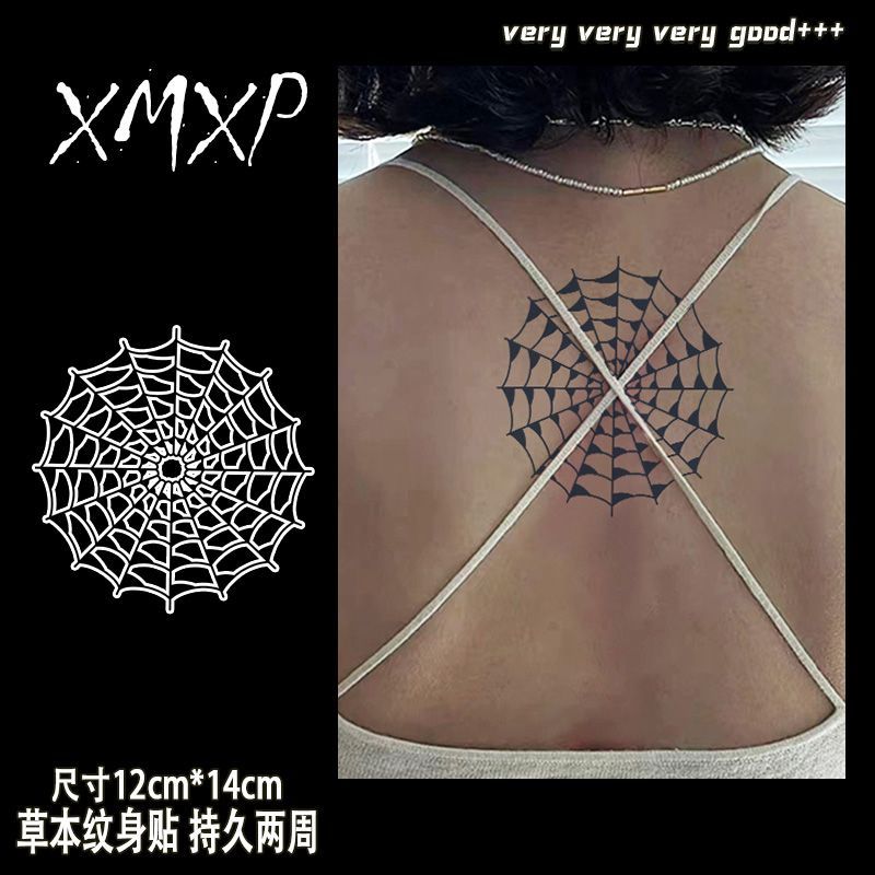 Kräuter tattoos Spinnennetz temporäre wasserdichte Tätowierung für Frauen Spinnennetz dauerhafte Arm Tatto Kunst Punk Tattoo Festival billige Waren – Detail 4