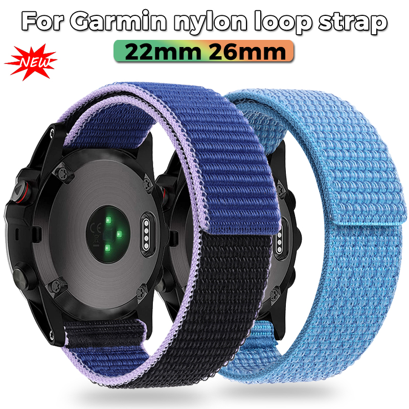 26 22mm Nylon Watch Strap For Garmin Fenix 7X 7 6 6X Pro 5 5X Plus/Tactix 7 Pro/ Forerunner 945 935 QuickFit Bracelet Watchband
