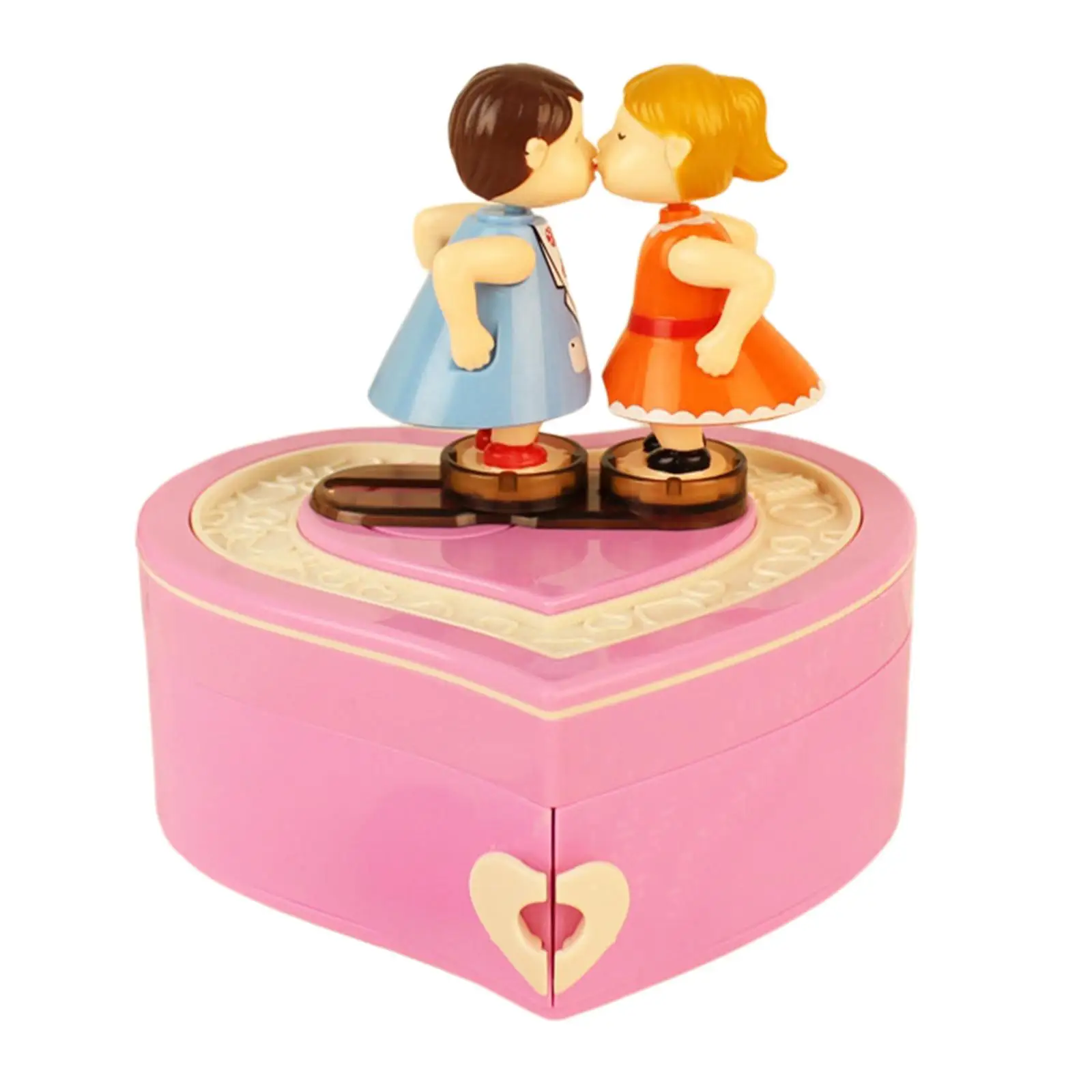 Creative Kissing Doll Music Box Windup Musical Box Musical Clockwork for Office Ornament Desktop Artware Valentines Day Present