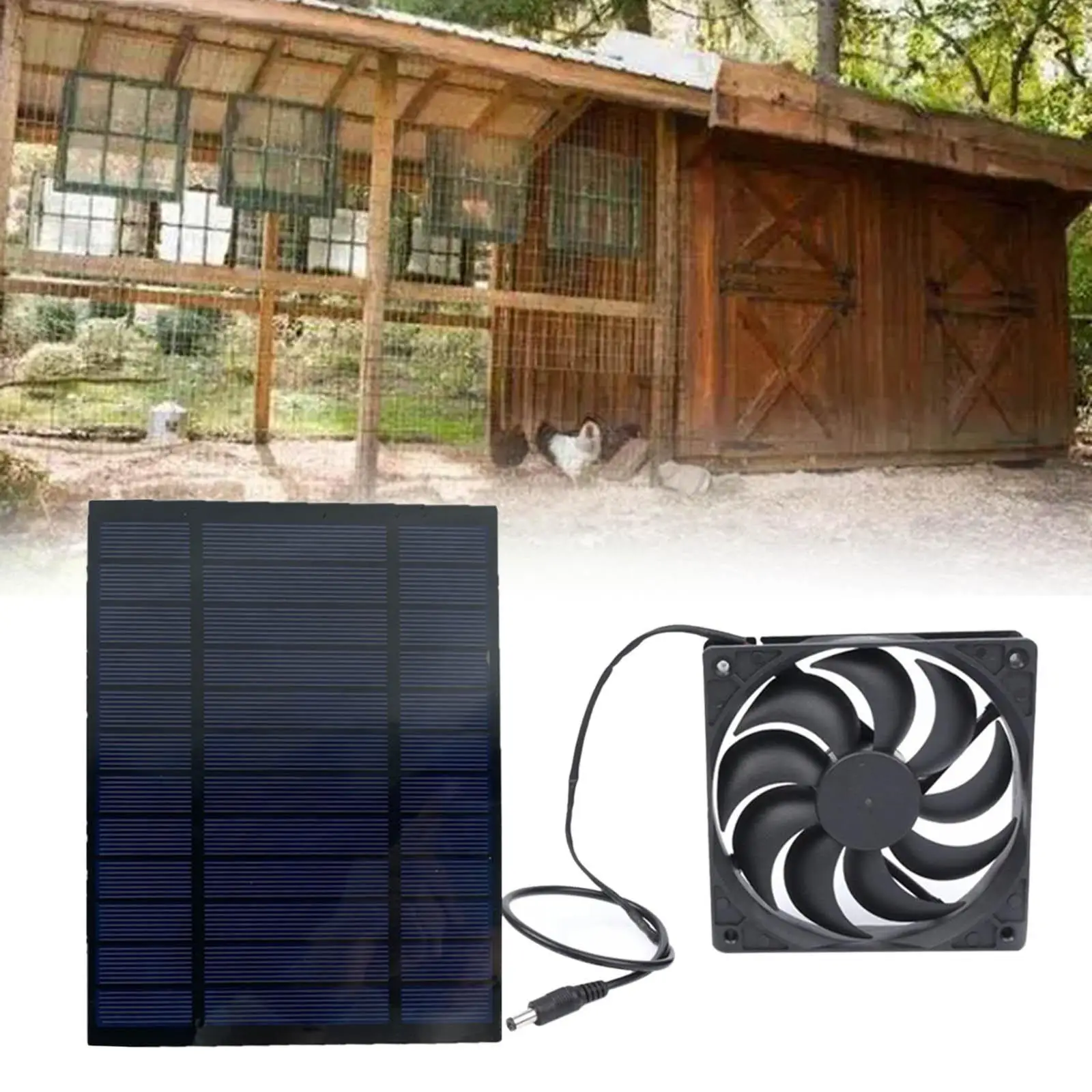 Free Energy Solar Powered Panel Fan Solar Panel Powered Outdoor Ventilator Fans for Chicken Coop Travelling Pet Dog House Sheds