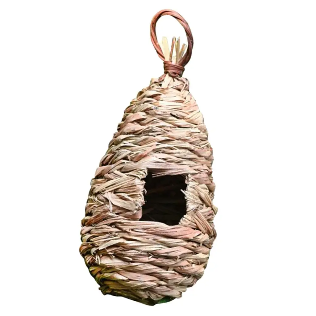 Hibiscus Grass Hanging Birdhouse Pet Parrot Straw Bird Nest Tree Decoration