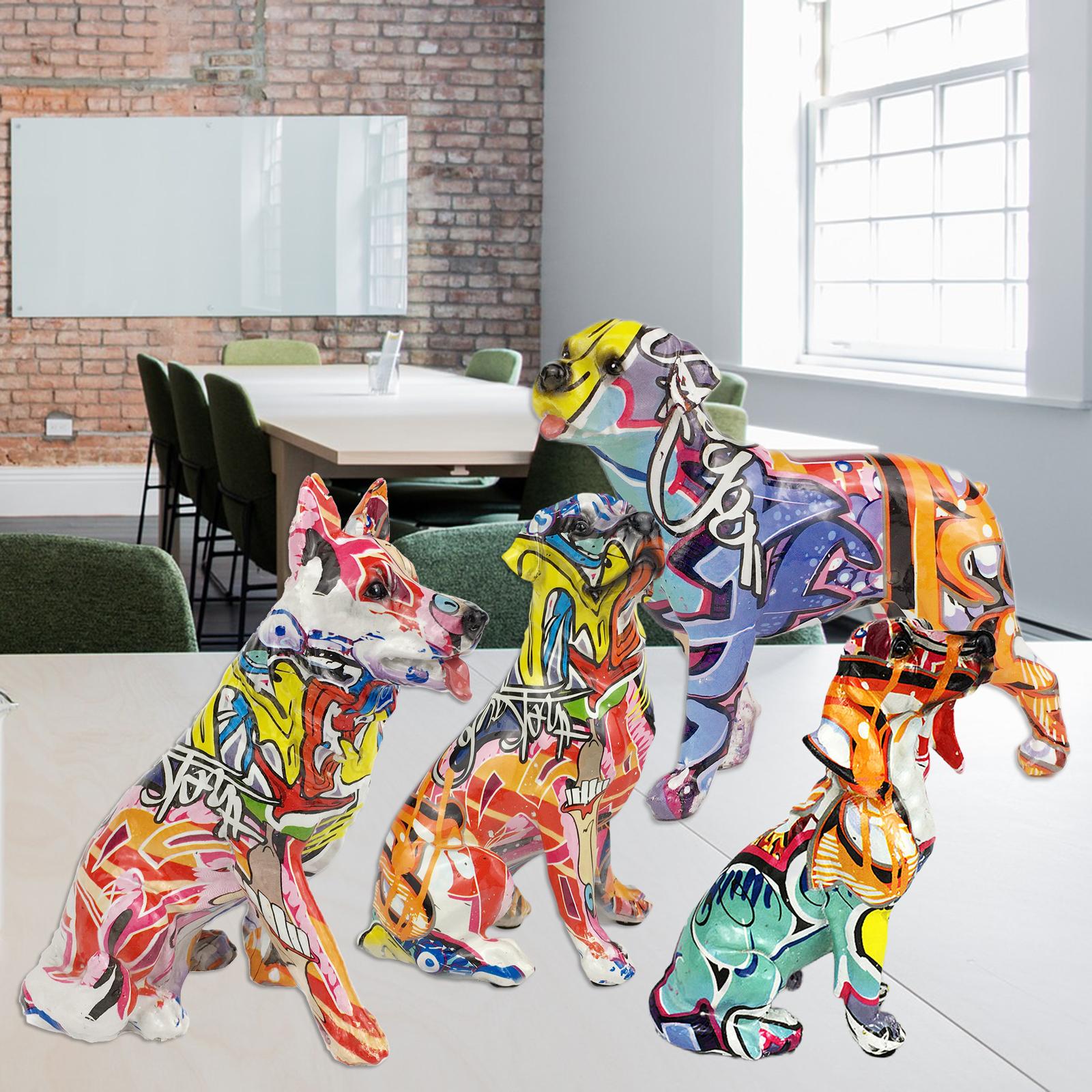 Simple Figurine Creative Dog Statue Sculpture Living Room Ornaments Home Entrance Wine Cabinet Office Decors Resin Crafts