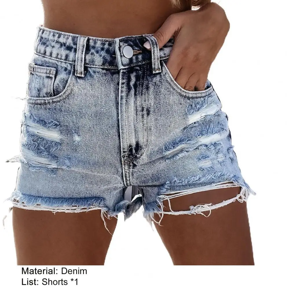 Short Jeans Slim Breathable Wear-resistant Tassle Ripped Holes Denim Shorts   Women Shorts  for Party workout shorts