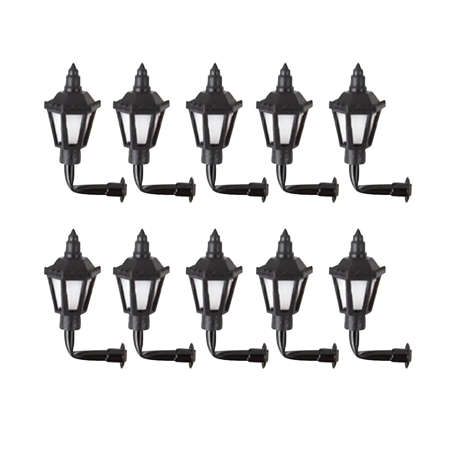 10 Pieces Lamp Pathway Lantern Post for Doll House Micro Landscape 1/87 Scale