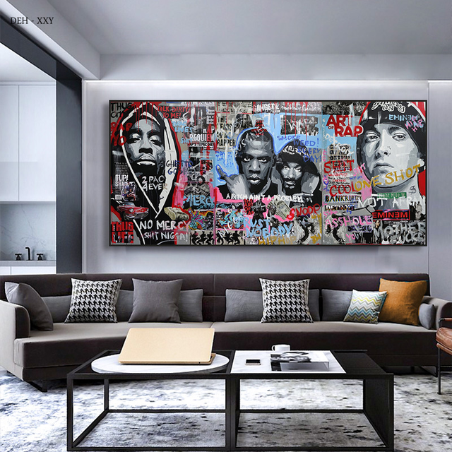 Street Graffiti Art Rapper Music Star Poster 2PAC 4Ever Picture Prints Hip  Hip Singer Canvas Painting for Living Room Decoration