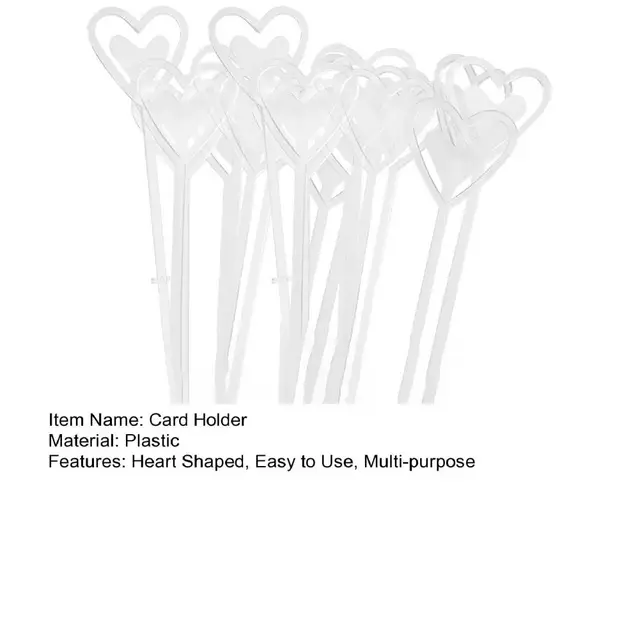 Nitial 100 Pcs Plastic Floral Picks Floral Card Holder Flower Picks Heart  Shape Flower Place Card Holder Floral Pick Clip Card Holder for Wedding  Bouquet Birthd…