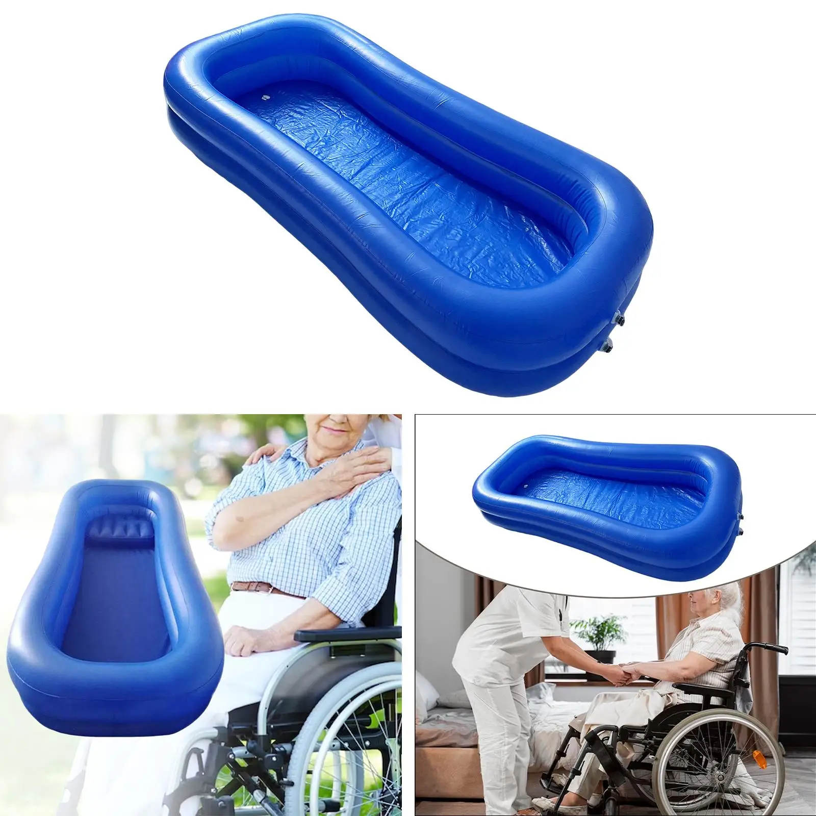 Inflatable Bathtub Lightweight Folding Comfortable Bath in Bed Assist Aid Bath Basin for Handicapped Seniors Elderly Disabled