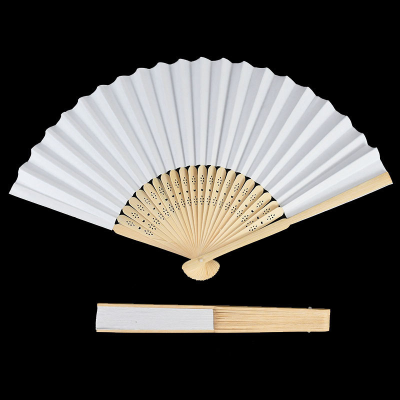 Marfim casamento Folding Fan em caixa de