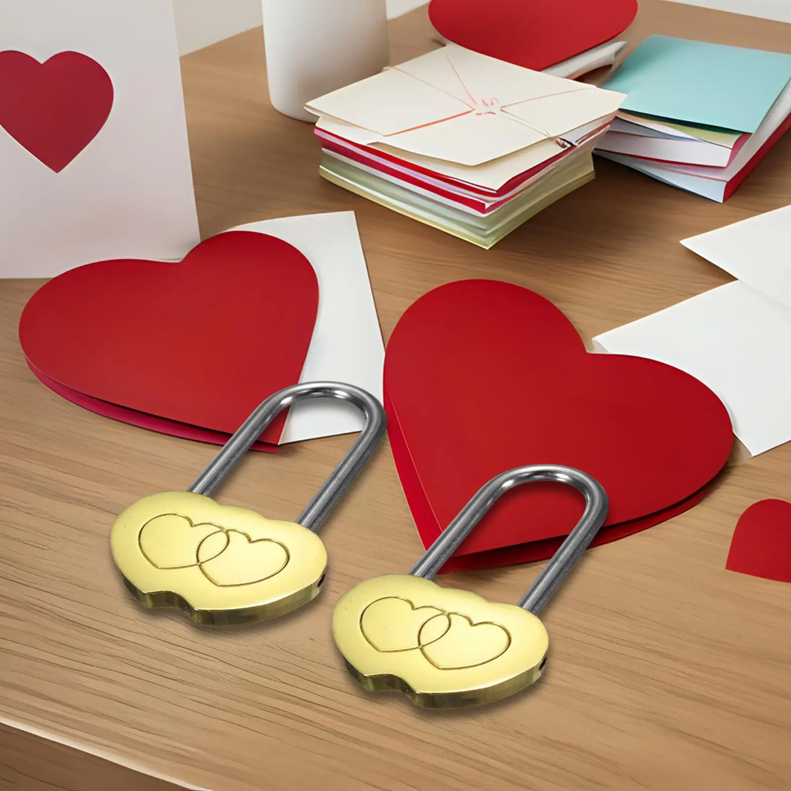 2 Pieces Love Lock without Key Rust Resistant Wish Lock Valentines Gift for Small Luggage Wedding Diary Book Jewelry Box Lovers
