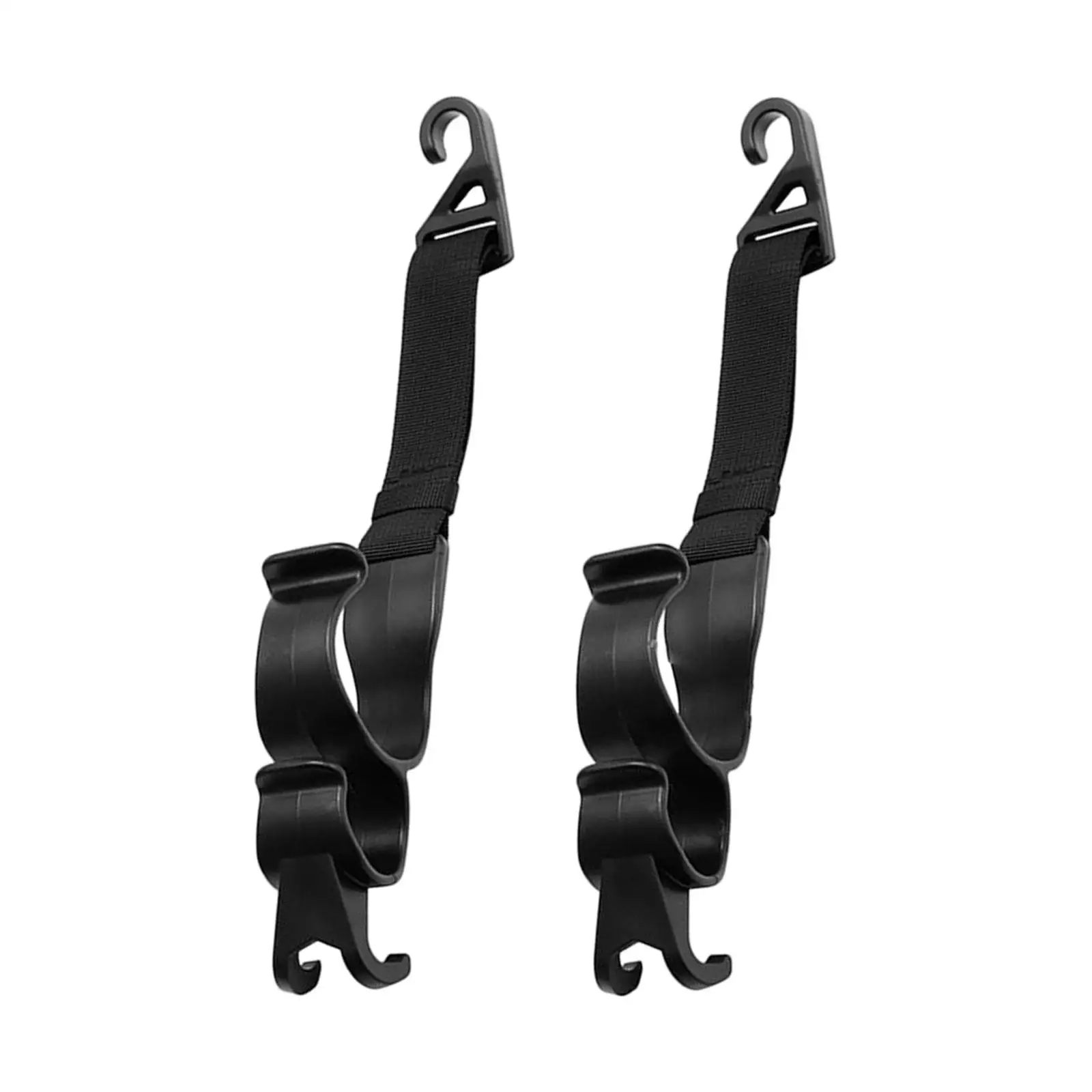 2Pcs Multifunctional Car Headrest Hooks Heavy Duty Three hooks Adjustable Seat Back Hook Hanger for Toys Handbags