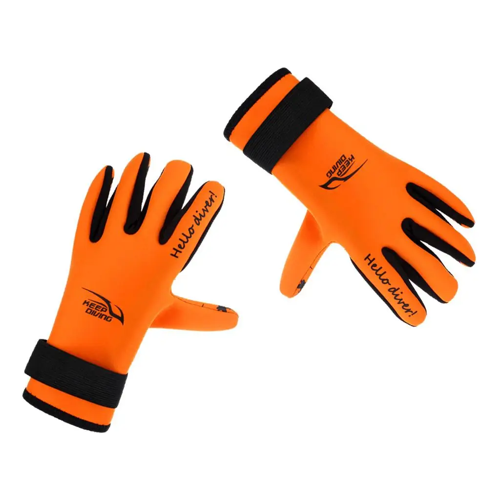 Professional Diving Gloves  Hands  Sports with  Tape #Orange