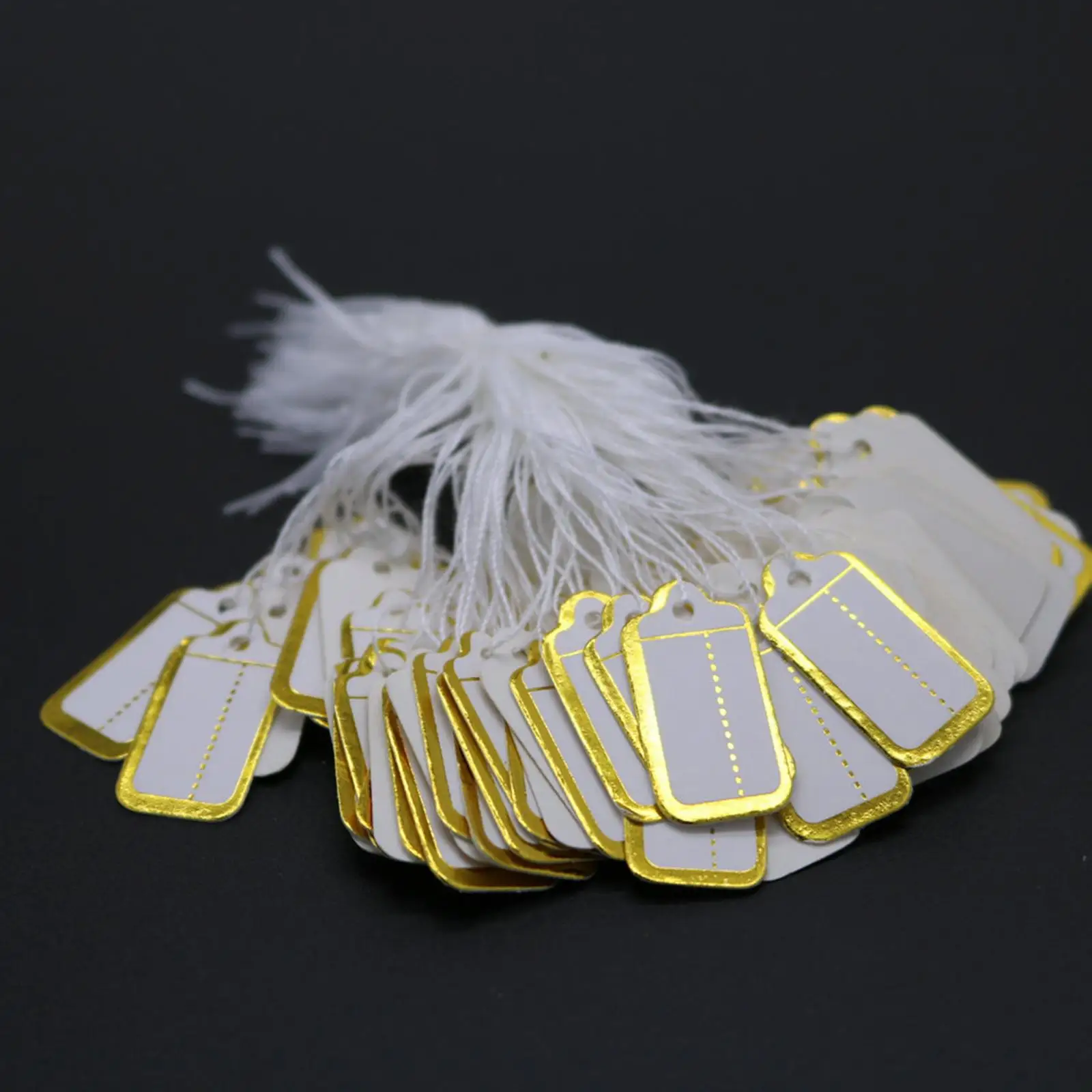 100 Pieces Price Tags with String Attached Price Hanging Labels Marking Tag for Party Favor Wedding Product Retail Rings