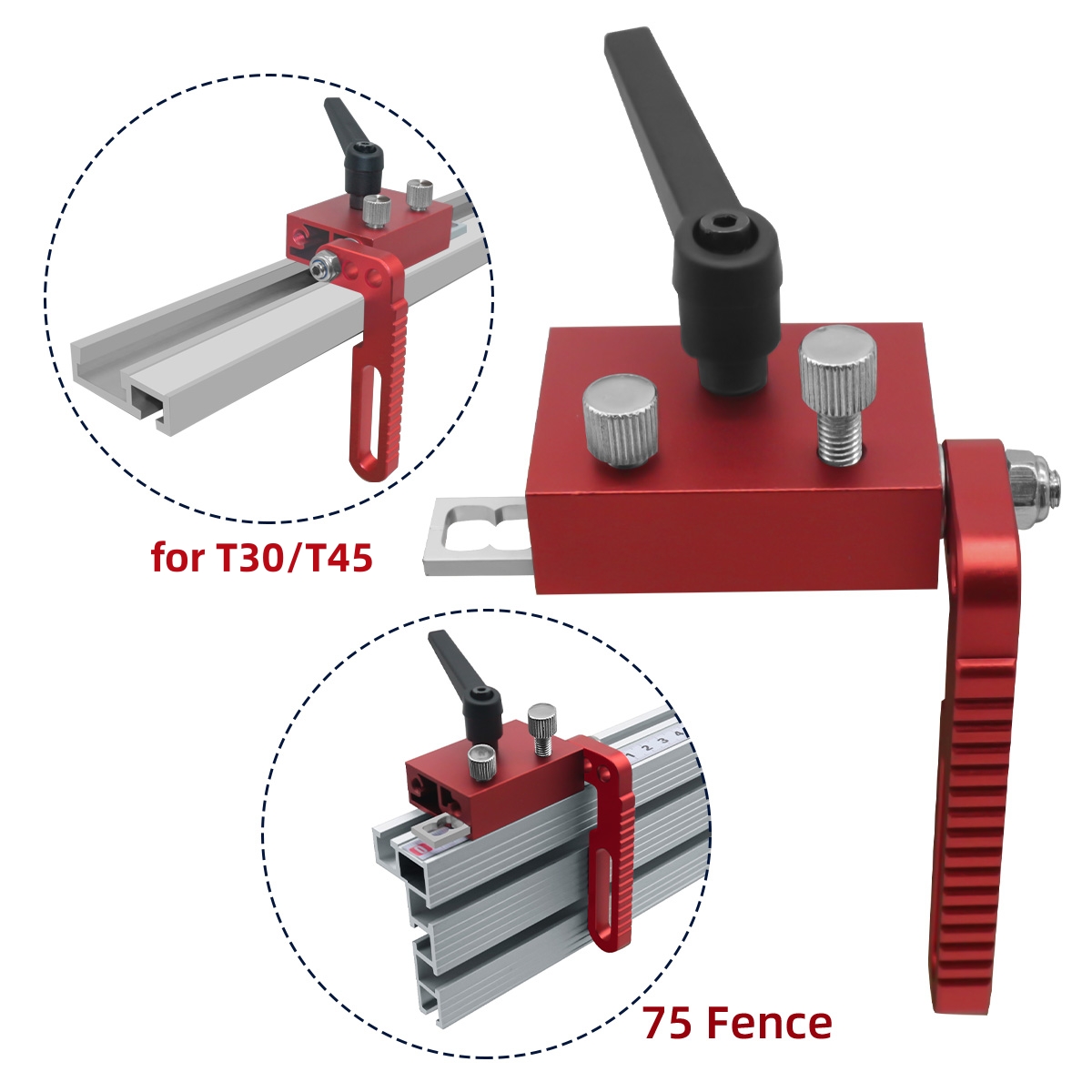 Einstellbarer Zaun Flip Stop-Gehrung Track Stop legierter Stahl t Schlitz Stop genaue Länge Limit Gerät Holz bearbeitungs werkzeug – Detail 6