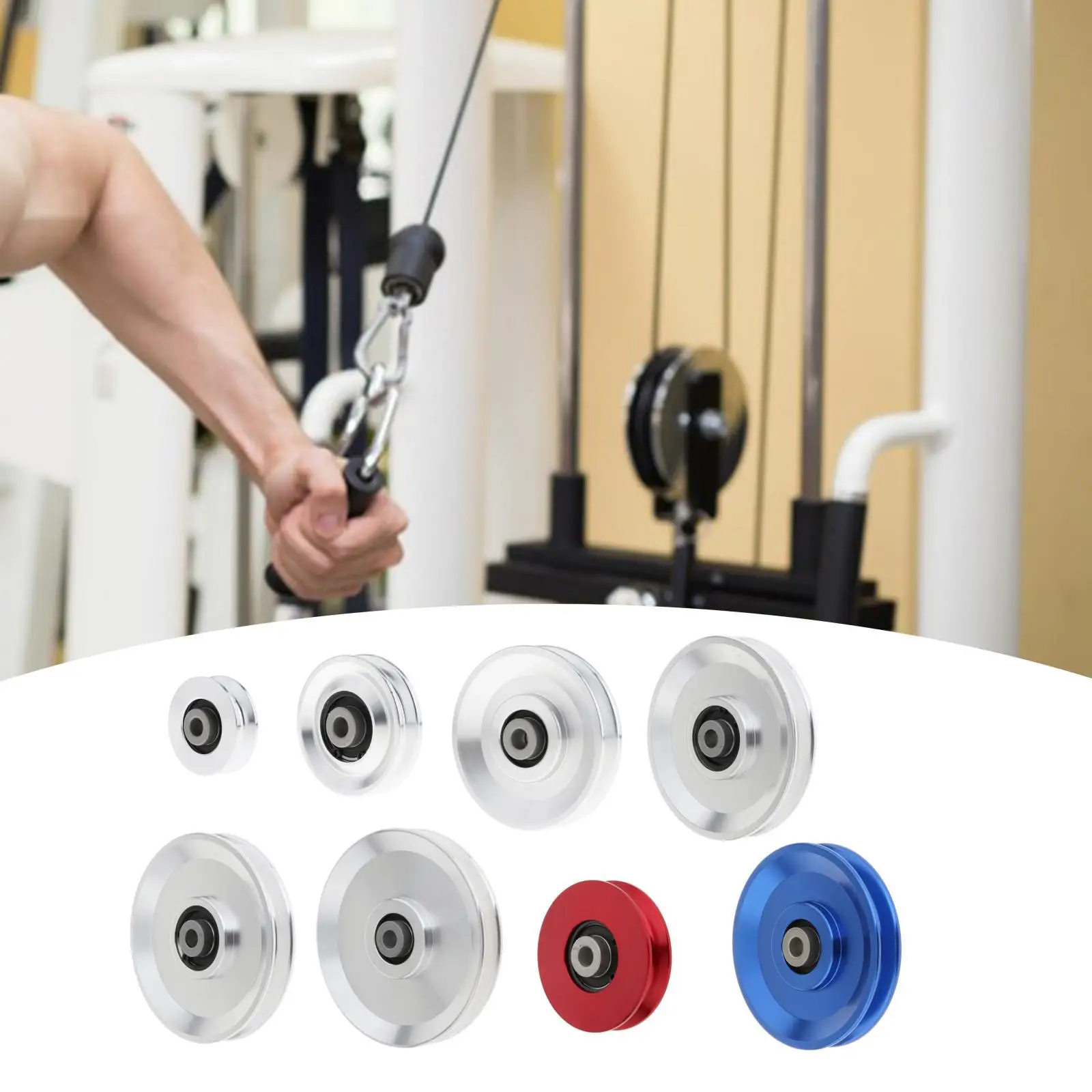 Universal Bearing Pulley Wheel Gym Accessory Sturdy Home Gym Attachments Pulley Wheel Aluminium Alloy Gym Equipment  