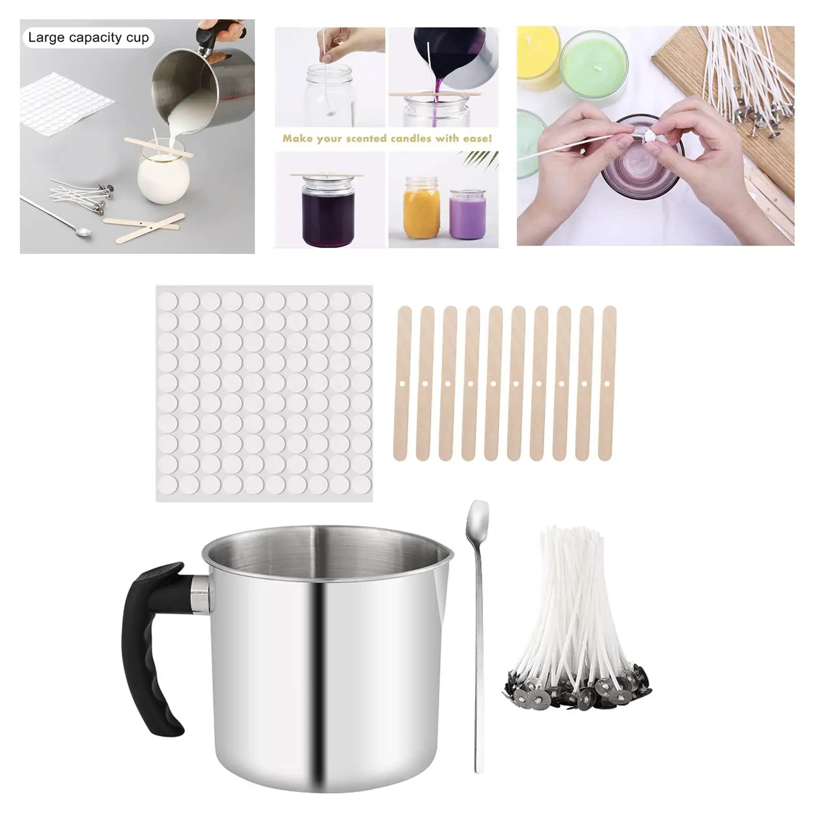 1 Set Candle Wax Melting Pouring Pot for Candle Making Wax Pouring Pitcher, Wax Making Supplies DIY Candles Craft Tools