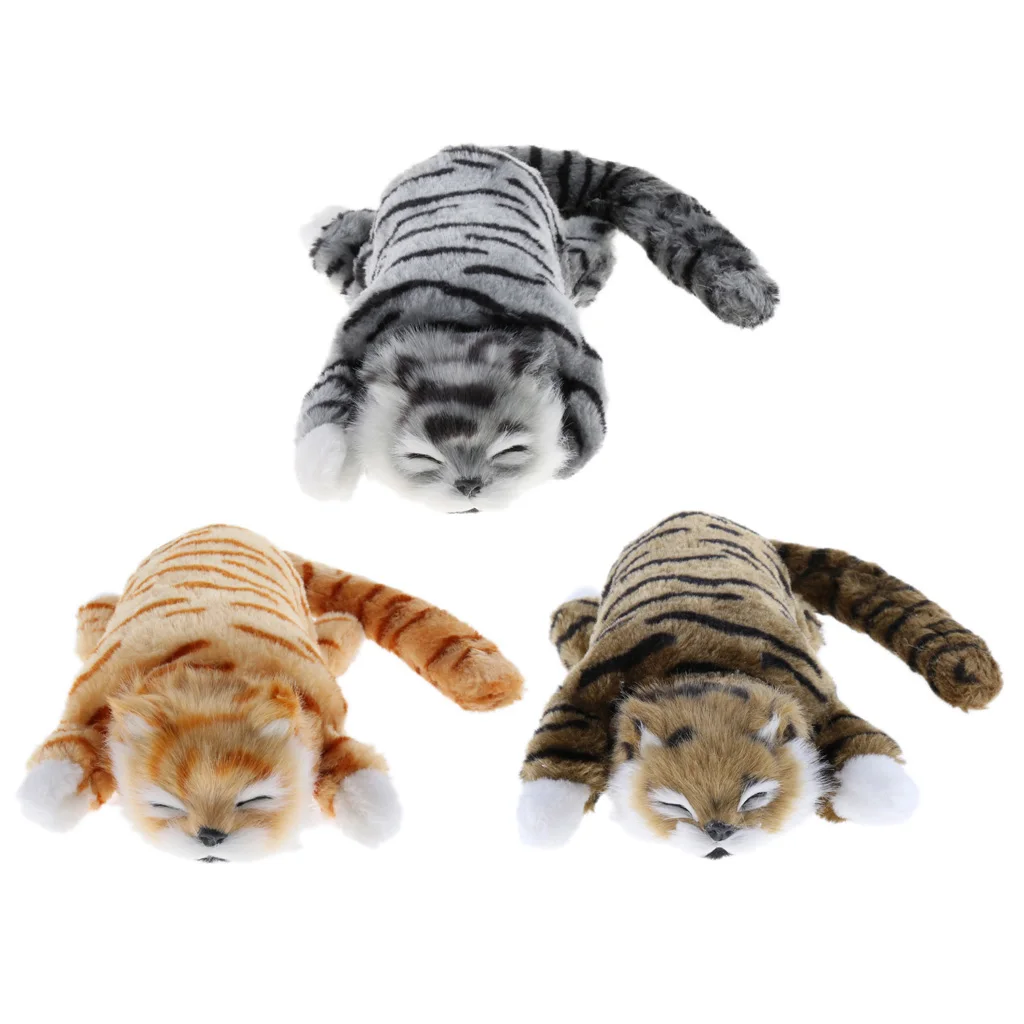 Electric Rolling & Laughing Wagging Tail Cat Animal  Toy Figure  Decor