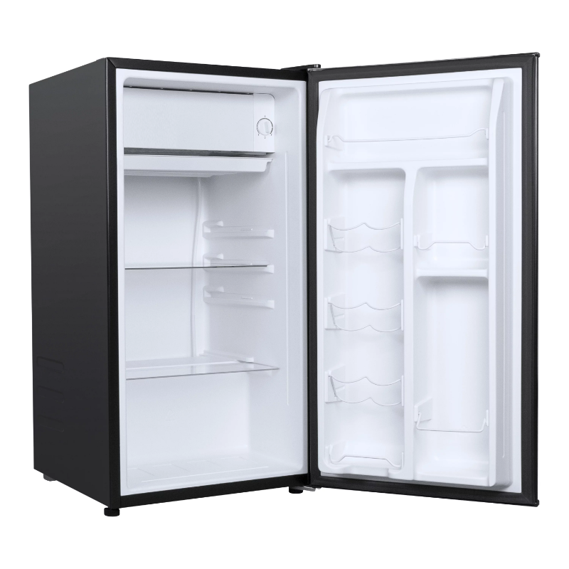 Title 2, Galanz 3.3 Cu ft One Door Mini Fridge, Black Estar