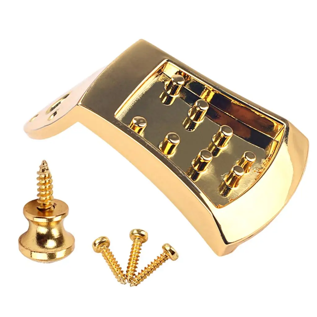 Tooyful Zinc Alloy Triangle 8 Strings Guitar Mandolin Tailpiece w/Screws Strap Buttons Parts