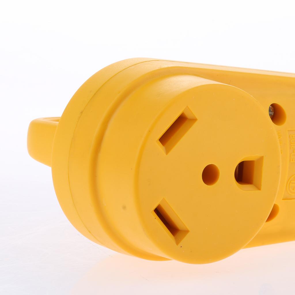 125V/ Heavy Duty RV Replacement   Plug with Ergonomic Grip Handle, Yellow