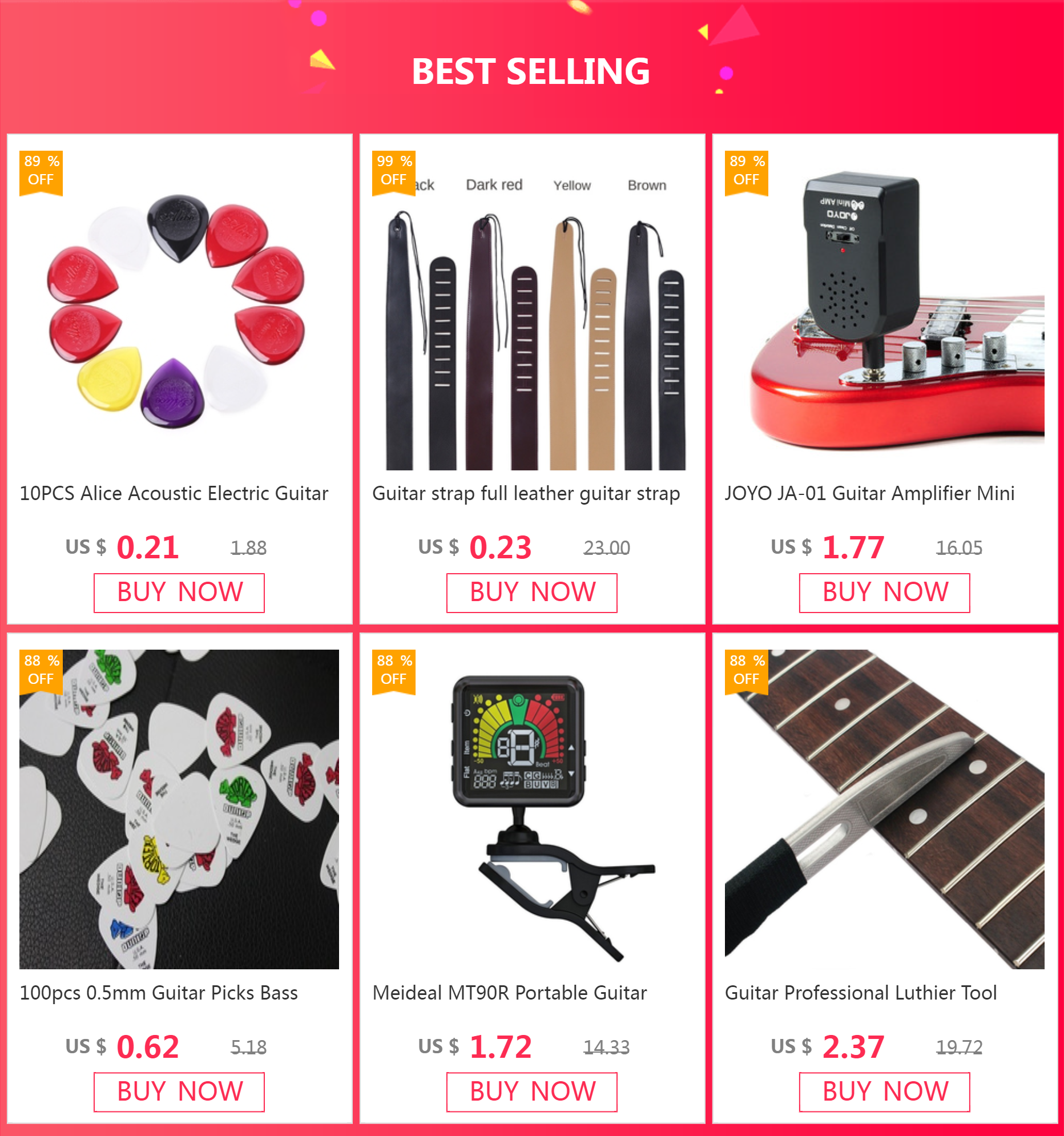 Description Picture 2 of item10PCS Guitar Picks Plectrum Mediator Celluloid Electric Smooth Guitar Picks Bass Acoustic Electric Guitar Accessories