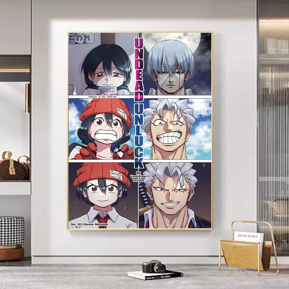 Undead Unluck Anime Self-adhesive Art Poster Waterproof Paper Sticker Coffee House Bar Posters Wall Stickers