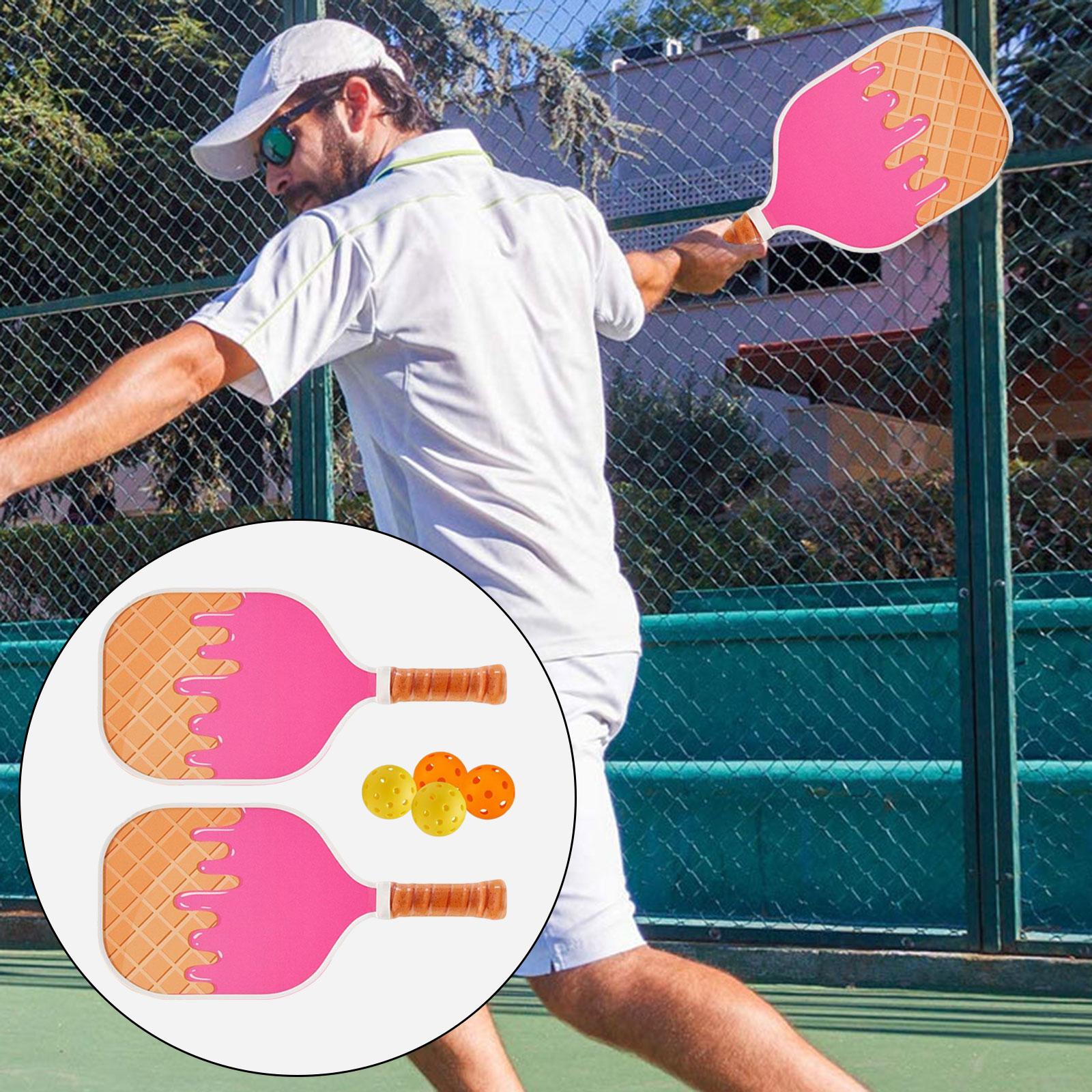 Portable Pickleball Paddle Set Includes 2 Rackets 4 Balls with Comfort Grip Professional Racquets for Outdoor Sports Men Women