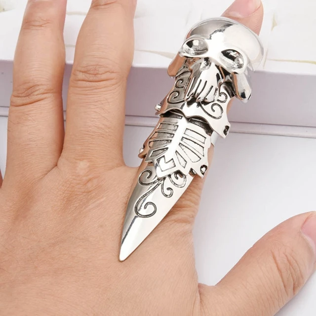 Double Ring Silver 925 Ethnic Jewelry Sterling Silver Adjustable Rings Full  Finger Cover With Chain Armenian - Yahoo Shopping